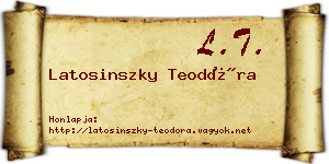 Latosinszky Teodóra névjegykártya